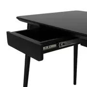 MESA DE ESCRITÓRIO 1 GAVETA 1,30 M X 65 CM SKAND - PRETO - Foto 5