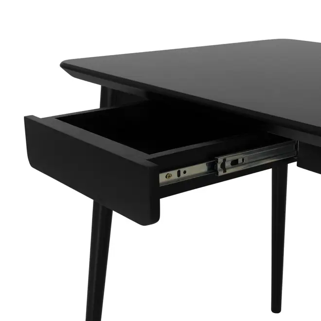MESA DE ESCRITÓRIO 1 GAVETA 1,30 M X 65 CM SKAND - PRETO - Foto 5