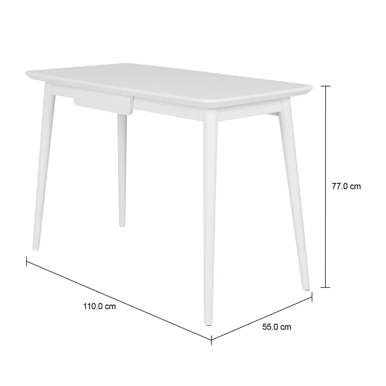 MESA DE ESCRITÓRIO 1 GAVETA 1,10 M X 55 CM SKAND - BRANCO - Foto 8