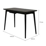 MESA DE ESCRITÓRIO 1 GAVETA 1,10 M X 55 CM SKAND - PRETO - Foto 8