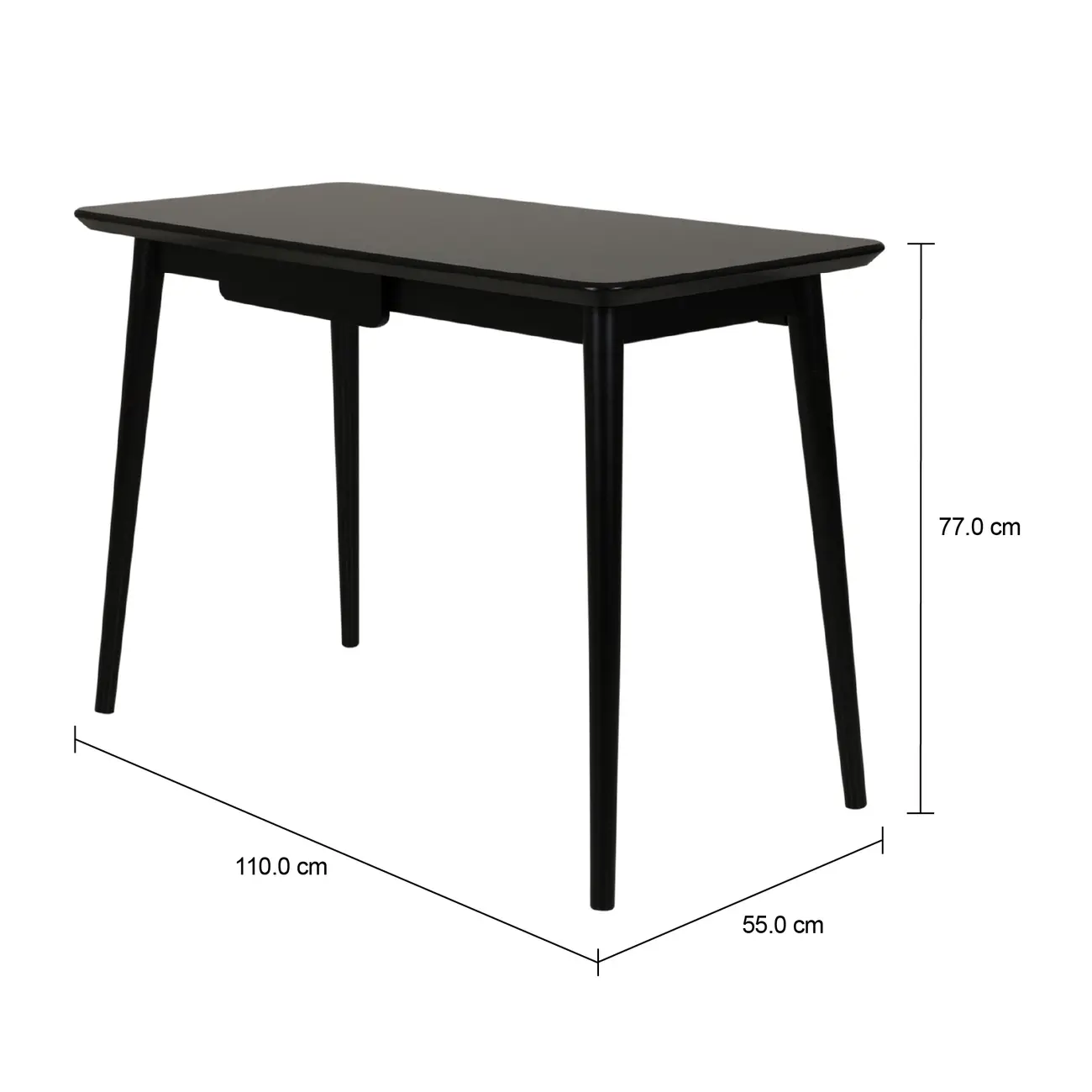MESA DE ESCRITÓRIO 1 GAVETA 1,10 M X 55 CM SKAND - PRETO - Foto 8
