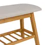 BANCO 2 LUGARES COM PRATELEIRA MANAÍRA - AMÊNDOA/NATURAL - Foto 4