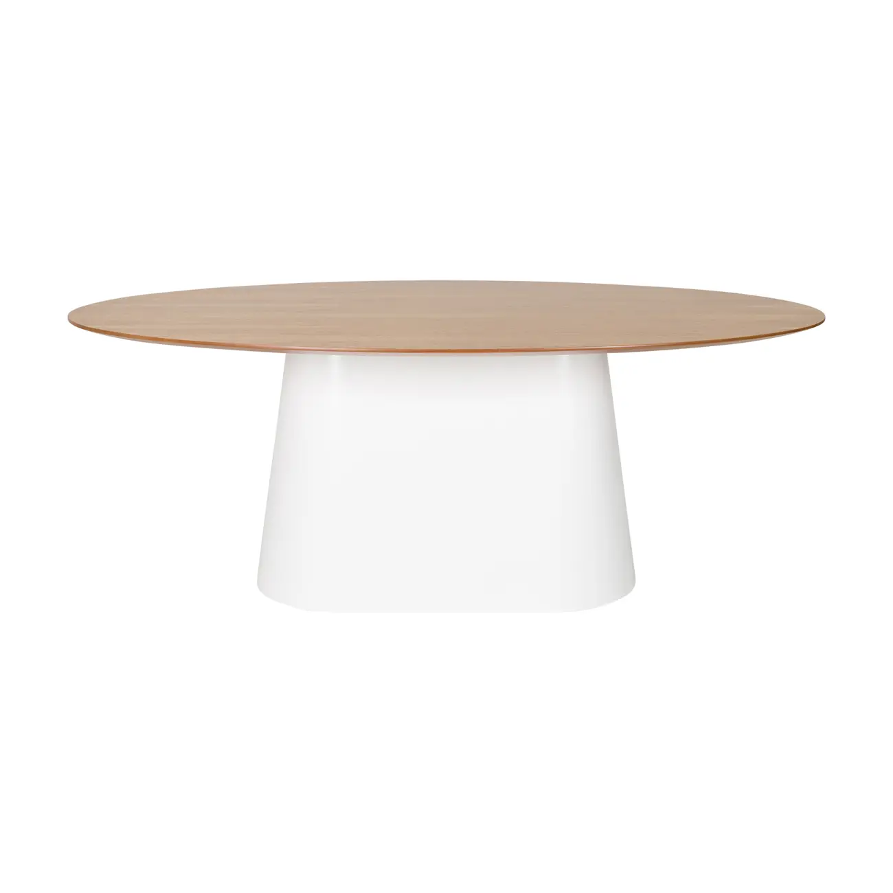 MESA DE JANTAR OVAL 2 M X 1,10 M MAK WOOD - BRANCO/FREIJÓ - Foto 1