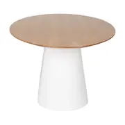 MESA DE JANTAR OVAL 2 M X 1,10 M MAK WOOD - BRANCO/FREIJÓ - Foto 3
