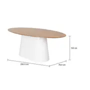 MESA DE JANTAR OVAL 2 M X 1,10 M MAK WOOD - BRANCO/FREIJÓ - Foto 5