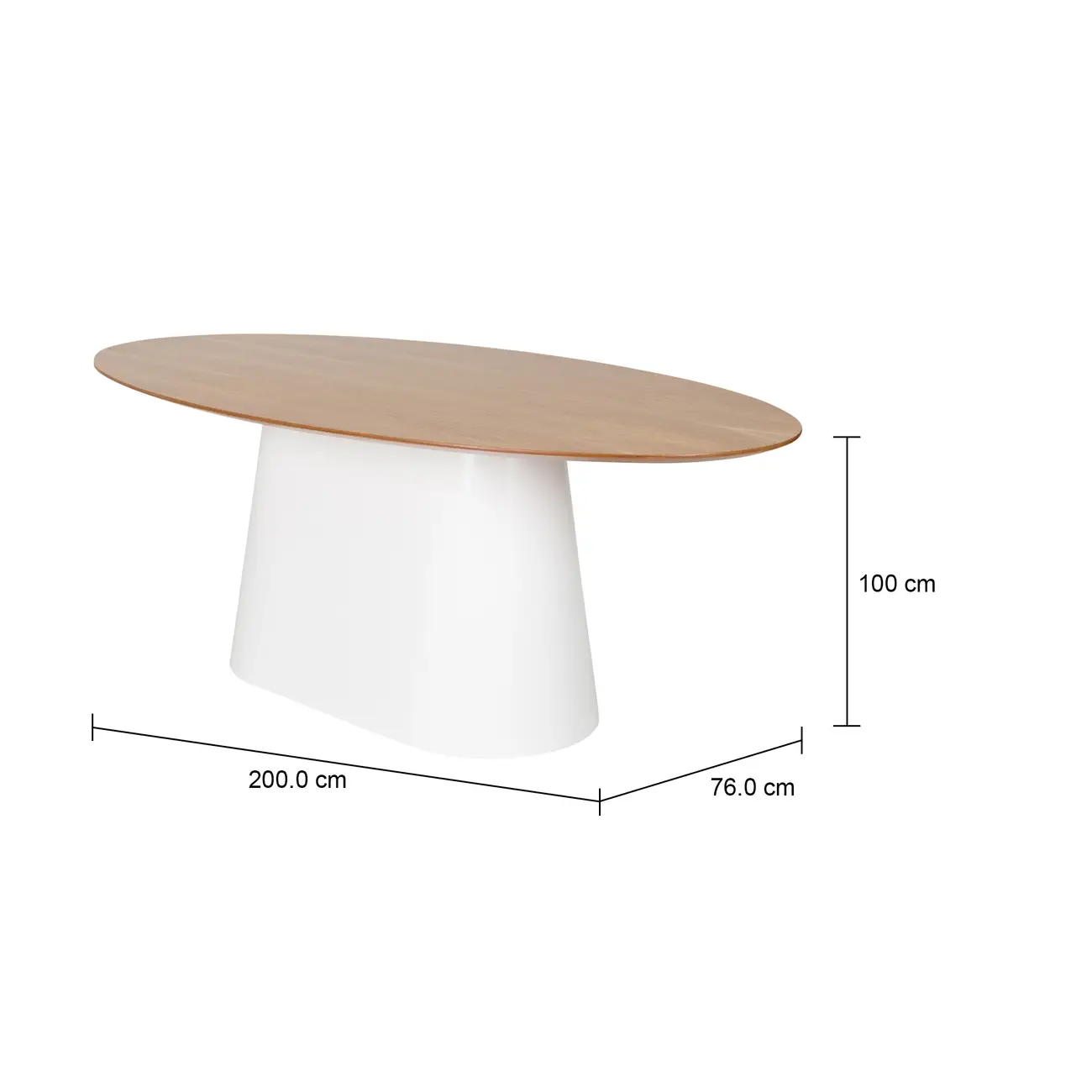 MESA DE JANTAR OVAL 2 M X 1,10 M MAK WOOD - BRANCO/FREIJÓ - Foto 5