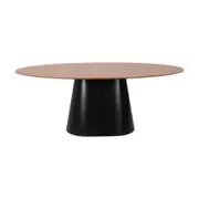 MESA DE JANTAR OVAL 2 M X 1,10 M MAK WOOD - PRETO/NOZES - Foto 1