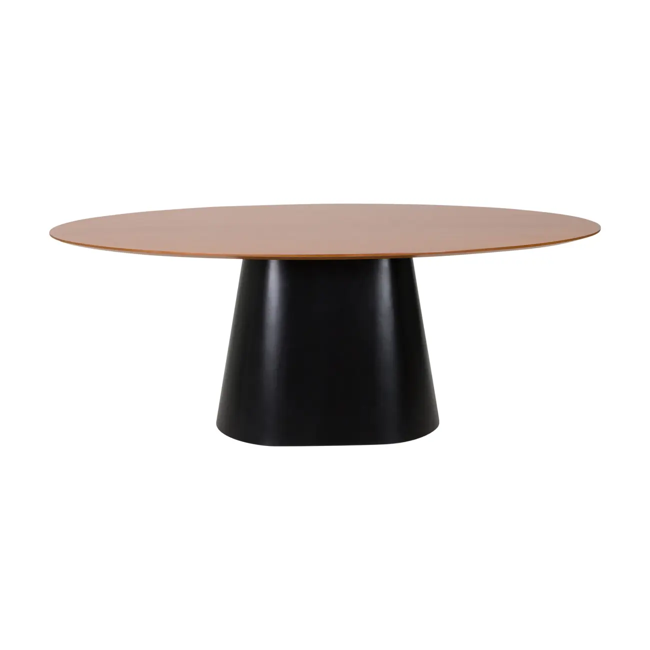 MESA DE JANTAR OVAL 2 M X 1,10 M MAK WOOD - PRETO/NOZES - Foto 1
