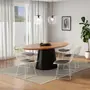 MESA DE JANTAR OVAL 2 M X 1,10 M MAK WOOD - PRETO/NOZES - Foto 6