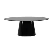 MESA DE JANTAR OVAL 2 M X 1,10 M MAK - PRETO/PRETO BRILHANTE - Foto 1