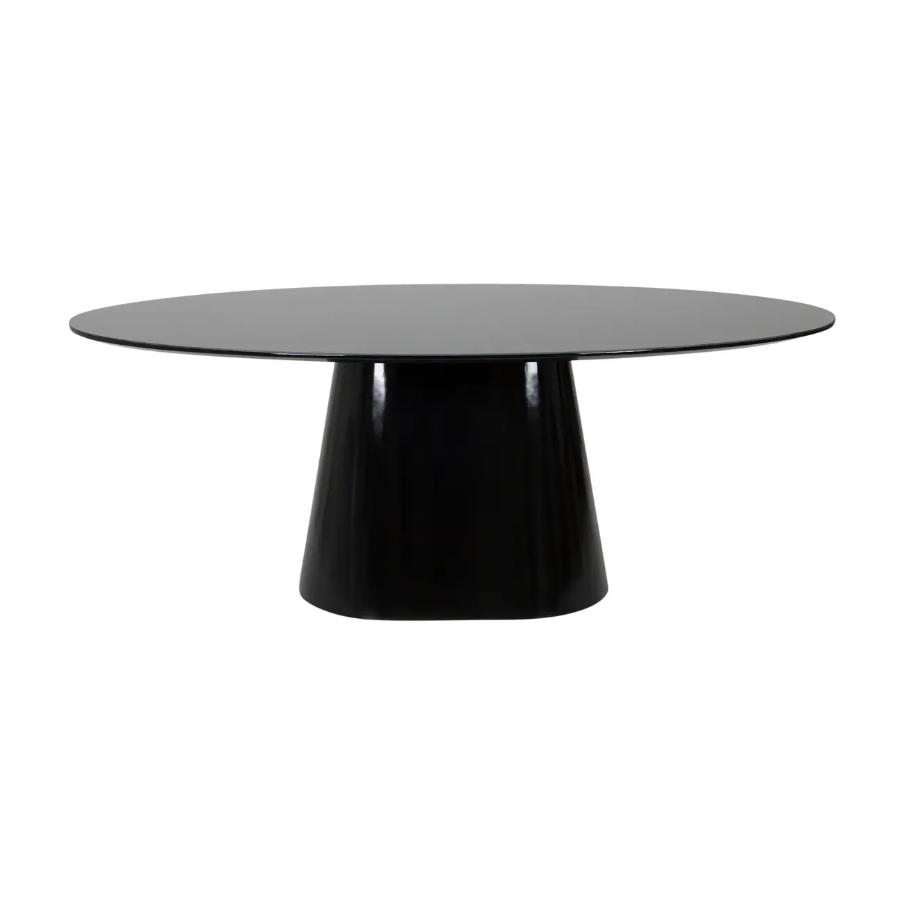 MESA DE JANTAR OVAL 2 M X 1,10 M MAK - PRETO/PRETO BRILHANTE - Foto 1