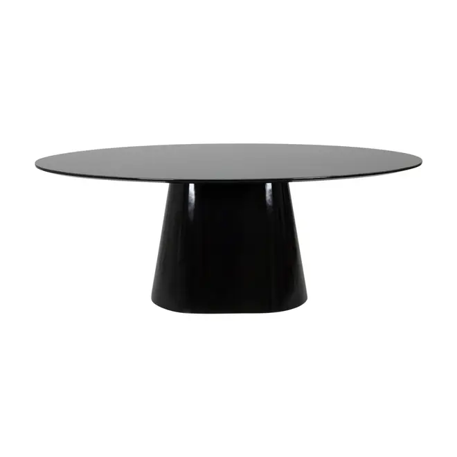 MESA DE JANTAR OVAL 2 M X 1,10 M MAK - PRETO/PRETO BRILHANTE - Foto 1