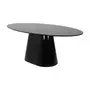 MESA DE JANTAR OVAL 2 M X 1,10 M MAK - PRETO/PRETO BRILHANTE - Foto 2