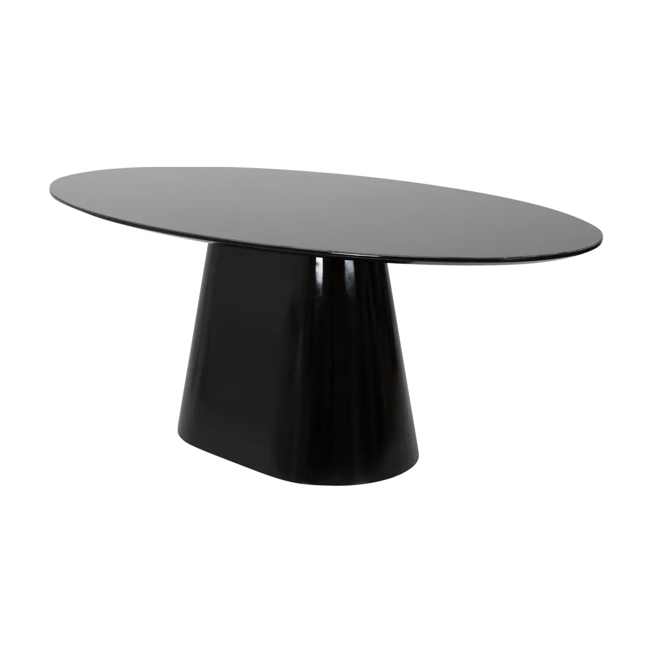 MESA DE JANTAR OVAL 2 M X 1,10 M MAK - PRETO/PRETO BRILHANTE - Foto 2
