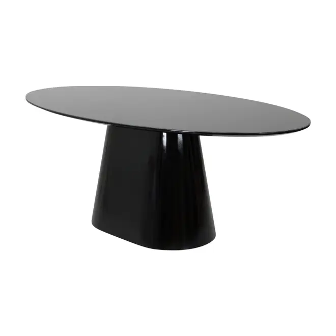 MESA DE JANTAR OVAL 2 M X 1,10 M MAK - PRETO/PRETO BRILHANTE - Foto 2