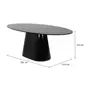 MESA DE JANTAR OVAL 2 M X 1,10 M MAK - PRETO/PRETO BRILHANTE - Foto 5