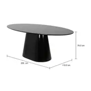 MESA DE JANTAR OVAL 2 M X 1,10 M MAK - PRETO/PRETO BRILHANTE - Foto 5