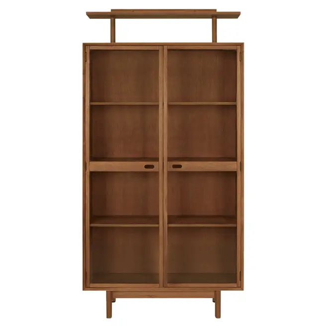 CRISTALEIRA 2 PORTAS COM MARQUISE 1 M X 2,03 M PILOTIS - NOZES/INCOLOR - Foto 1