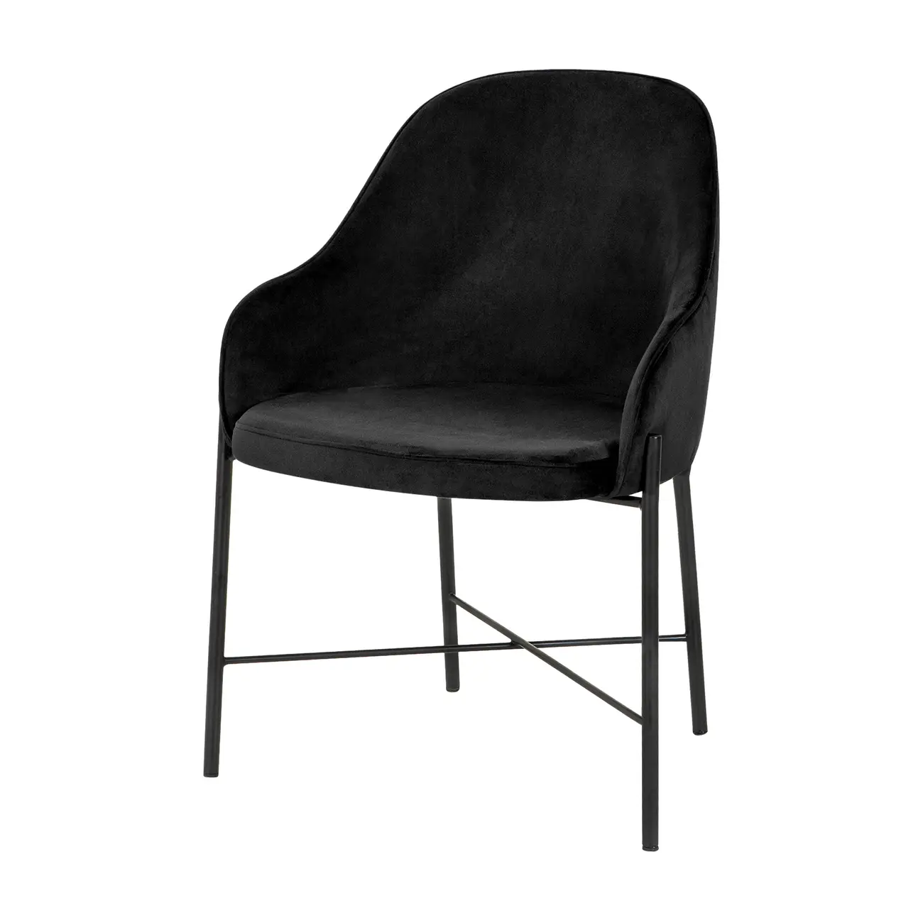 CADEIRA DE JANTAR COM BRAÇOS DAISY - PRETO/PRETO - Foto 1