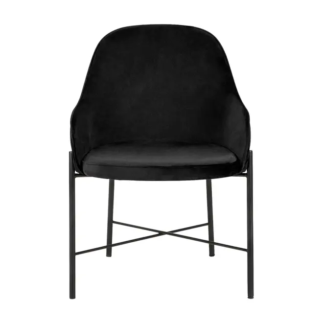 CADEIRA DE JANTAR COM BRAÇOS DAISY - PRETO/PRETO - Foto 2