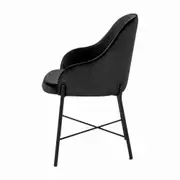 CADEIRA DE JANTAR COM BRAÇOS DAISY - PRETO/PRETO - Foto 3