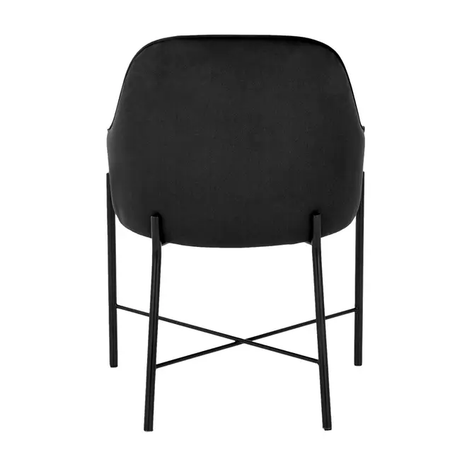 CADEIRA DE JANTAR COM BRAÇOS DAISY - PRETO/PRETO - Foto 4