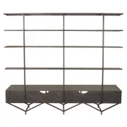 ESTANTE PARA TV DE ATÉ 75 POLEGADAS 2,40 M X 2,10 M BRASP - GRAFITE FOSFATIZADO - Foto 4