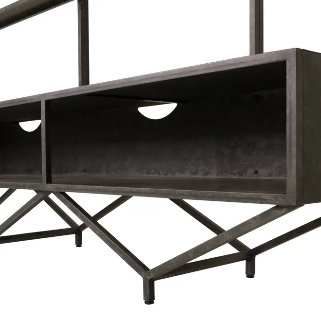 ESTANTE PARA TV DE ATÉ 75 POLEGADAS 2,40 M X 2,10 M BRASP - GRAFITE FOSFATIZADO - Foto 5