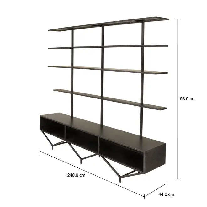 ESTANTE PARA TV DE ATÉ 75 POLEGADAS 2,40 M X 2,10 M BRASP - GRAFITE FOSFATIZADO - Foto 9