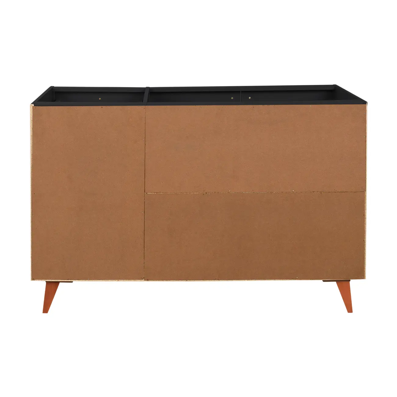 ARMÁRIO DE COZINHA INFERIOR 1,20 M 2 PORTAS / 4 GAVETAS LIN - PRETO/NOZES - Foto 6
