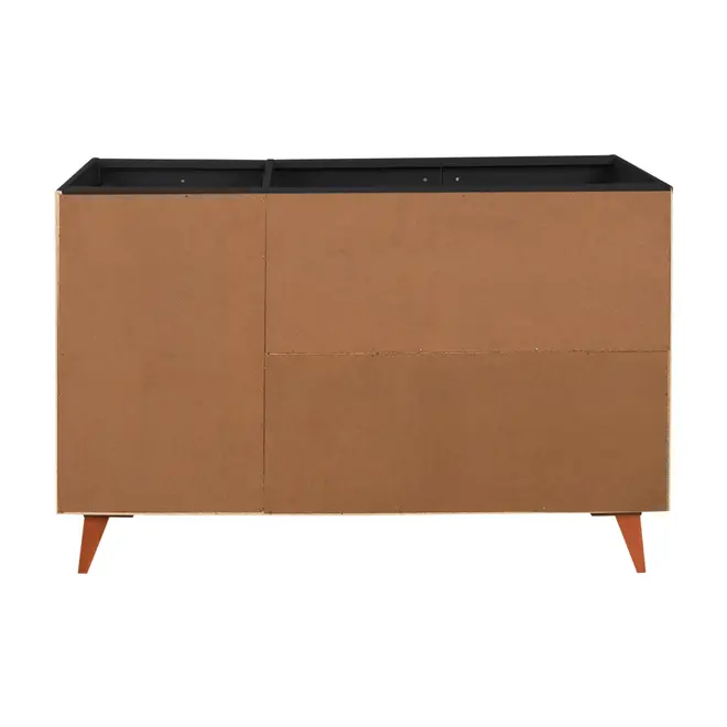 ARMÁRIO DE COZINHA INFERIOR 1,20 M 2 PORTAS / 4 GAVETAS LIN - PRETO/NOZES - Foto 6