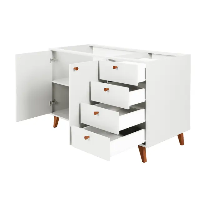 ARMÁRIO DE COZINHA INFERIOR 1,20 M 2 PORTAS / 4 GAVETAS LIN - BRANCO/NOZES - Foto 3
