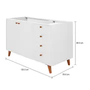 ARMÁRIO DE COZINHA INFERIOR 1,20 M 2 PORTAS / 4 GAVETAS LIN - BRANCO/NOZES - Foto 13