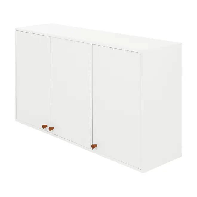 ARMÁRIO DE COZINHA AÉREO 1,20 M 3 PORTAS LIN - BRANCO/NOZES - Foto 2
