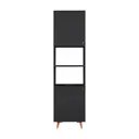PRETO/NOZES - PANELEIRO 2 PORTAS 60 CM X 2,21 M LIN