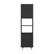 PANELEIRO 2 PORTAS 60 CM X 2,21 M LIN - PRETO/NOZES - Foto 1