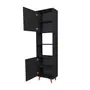 PANELEIRO 2 PORTAS 60 CM X 2,21 M LIN - PRETO/NOZES - Foto 3