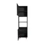PANELEIRO 2 PORTAS 60 CM X 2,21 M LIN - PRETO/NOZES - Foto 4