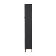 PANELEIRO 2 PORTAS 60 CM X 2,21 M LIN - PRETO/NOZES - Foto 5