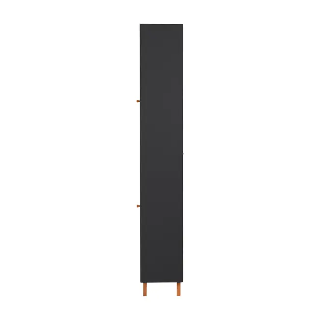PANELEIRO 2 PORTAS 60 CM X 2,21 M LIN - PRETO/NOZES - Foto 5