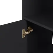 PANELEIRO 2 PORTAS 60 CM X 2,21 M LIN - PRETO/NOZES - Foto 7