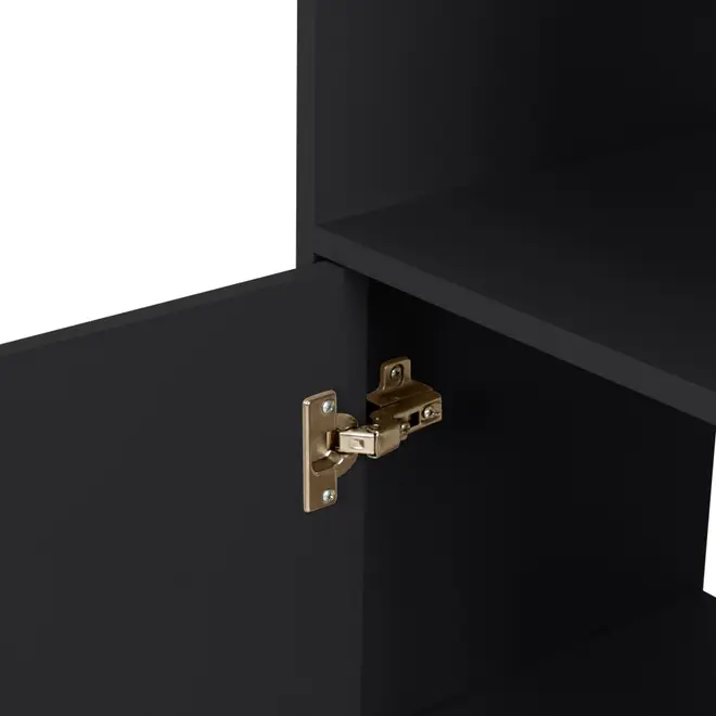 PANELEIRO 2 PORTAS 60 CM X 2,21 M LIN - PRETO/NOZES - Foto 7