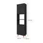 PANELEIRO 2 PORTAS 60 CM X 2,21 M LIN - PRETO/NOZES - Foto 11