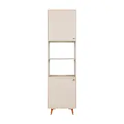 PANELEIRO 2 PORTAS 60 CM X 2,21 M LIN - BEGE/NOZES - Foto 1