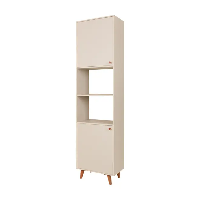 PANELEIRO 2 PORTAS 60 CM X 2,21 M LIN - BEGE/NOZES - Foto 2