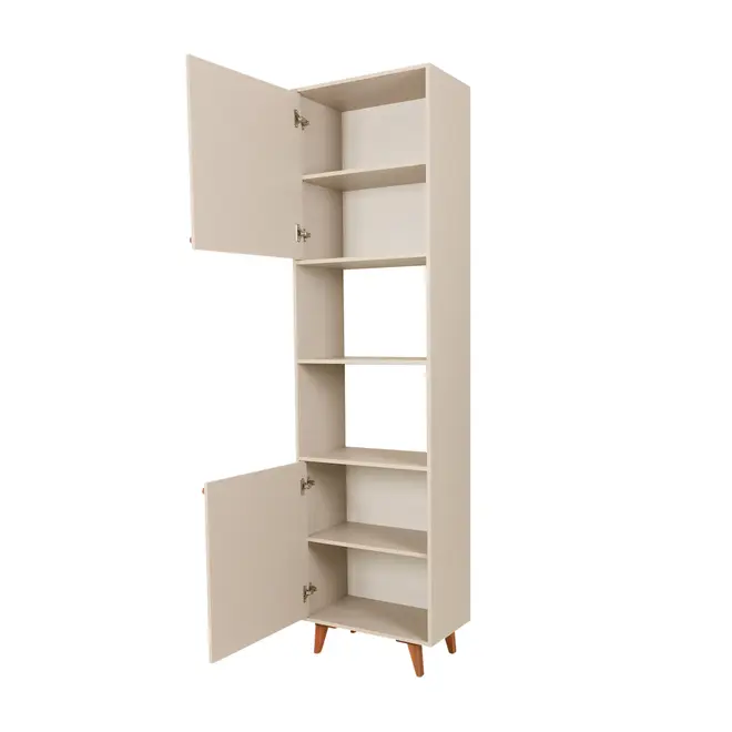 PANELEIRO 2 PORTAS 60 CM X 2,21 M LIN - BEGE/NOZES - Foto 3