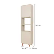 PANELEIRO 2 PORTAS 60 CM X 2,21 M LIN - BEGE/NOZES - Foto 11