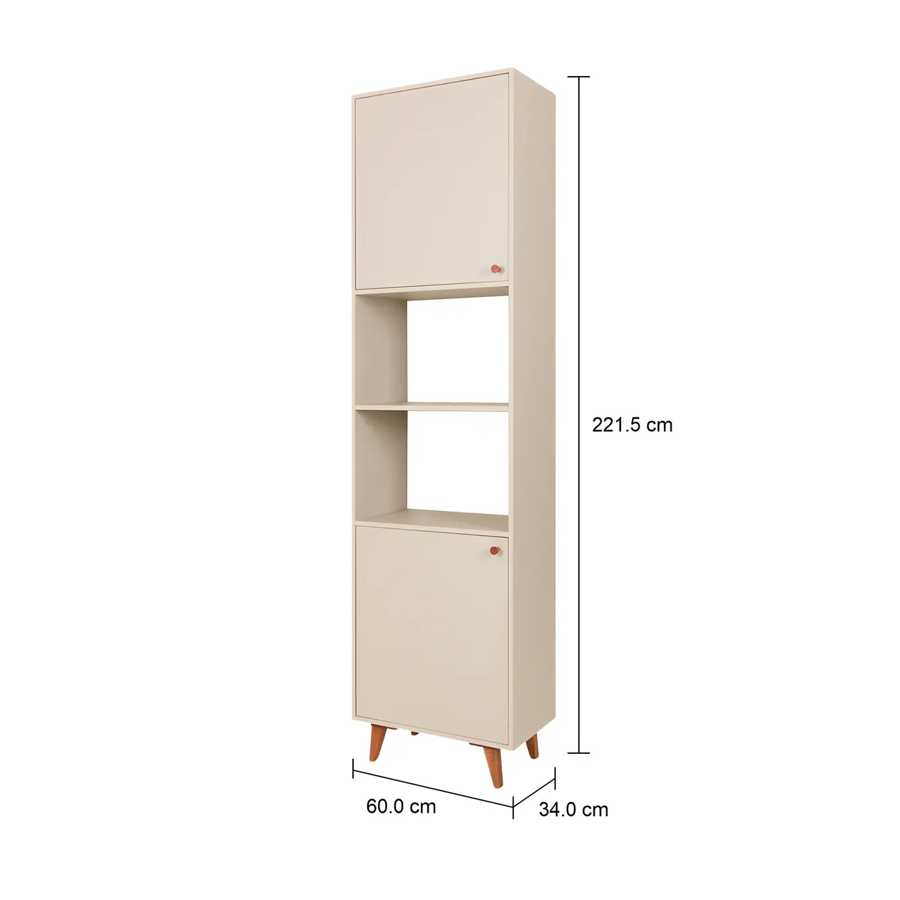 PANELEIRO 2 PORTAS 60 CM X 2,21 M LIN - BEGE/NOZES - Foto 11