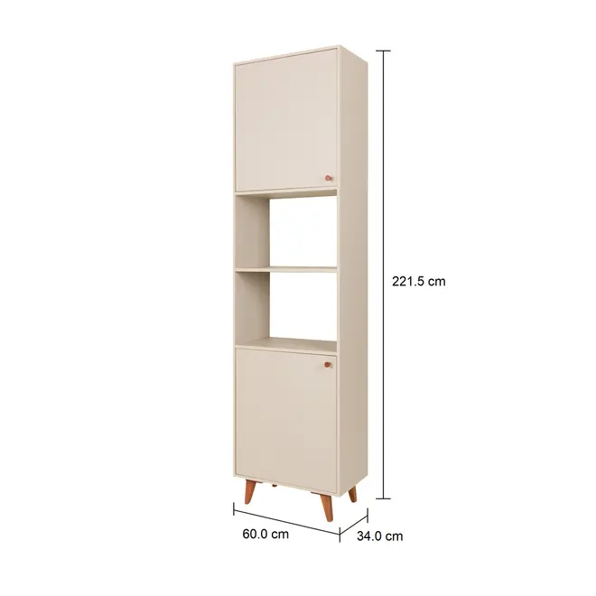 PANELEIRO 2 PORTAS 60 CM X 2,21 M LIN - BEGE/NOZES - Foto 11