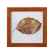 QUADRO 20 CM X 20 CM FOLHA POESIA - NOZES/MULTICOR - Foto 1
